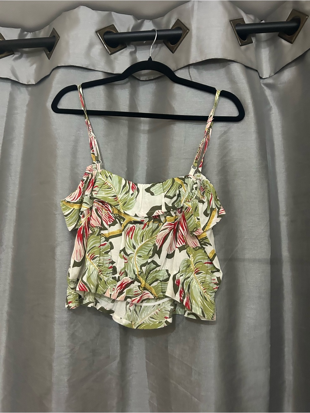 Hurley White Floral Tank Top with Pink & Green Print - Picture 3 of 3